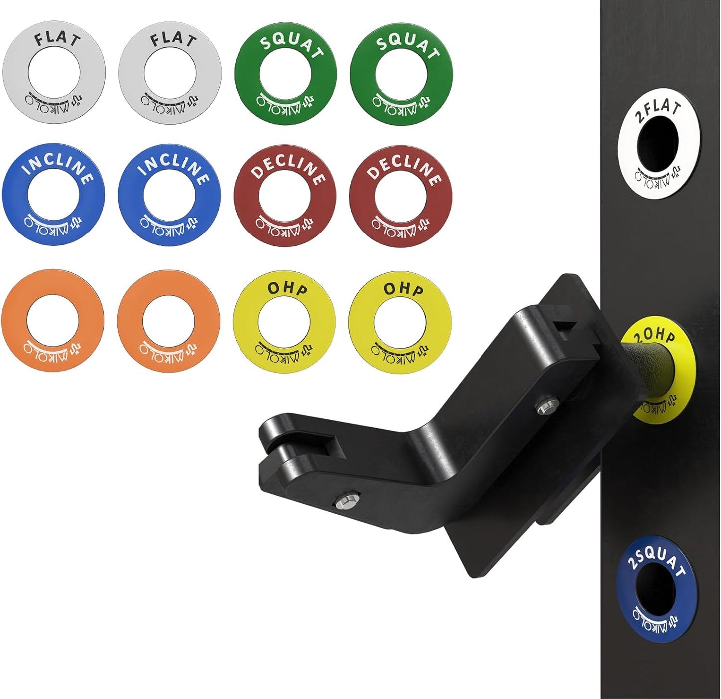 Mikolo Squat Rack Magnetic Markers - Easy Positioning!