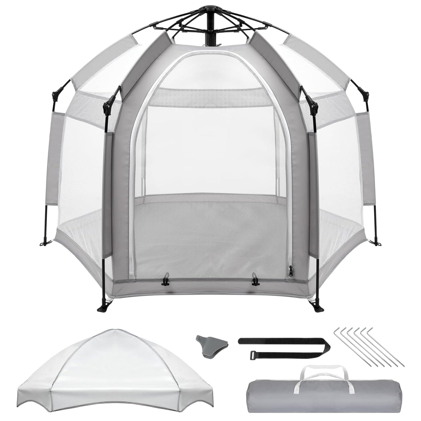 Palopalo Pop Up Baby Playpen with Canopy & Mosquito Net