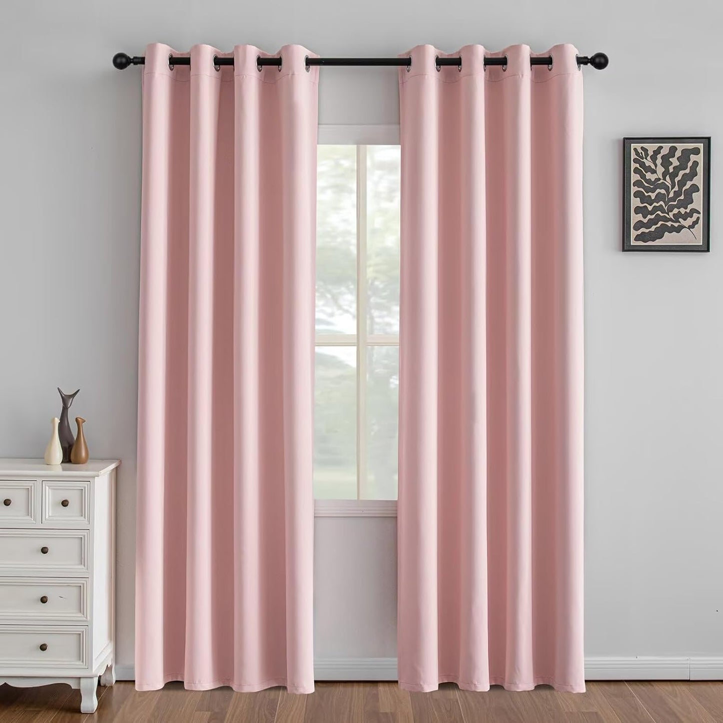 Blush Pink Curtains 84 Inch Length for Living Room and Bedroom