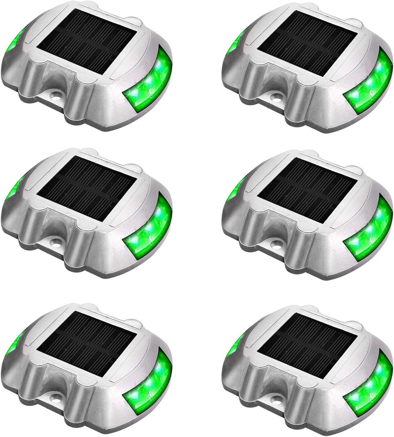 Solar Deck Lights for Driveway and Garden by JIGUOOR - 6 Pack