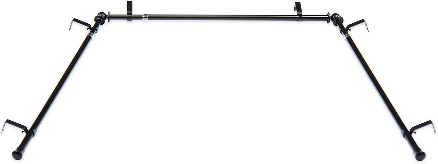 A&F Bay Window Curtain Rod - Black, Adjustable Sizes