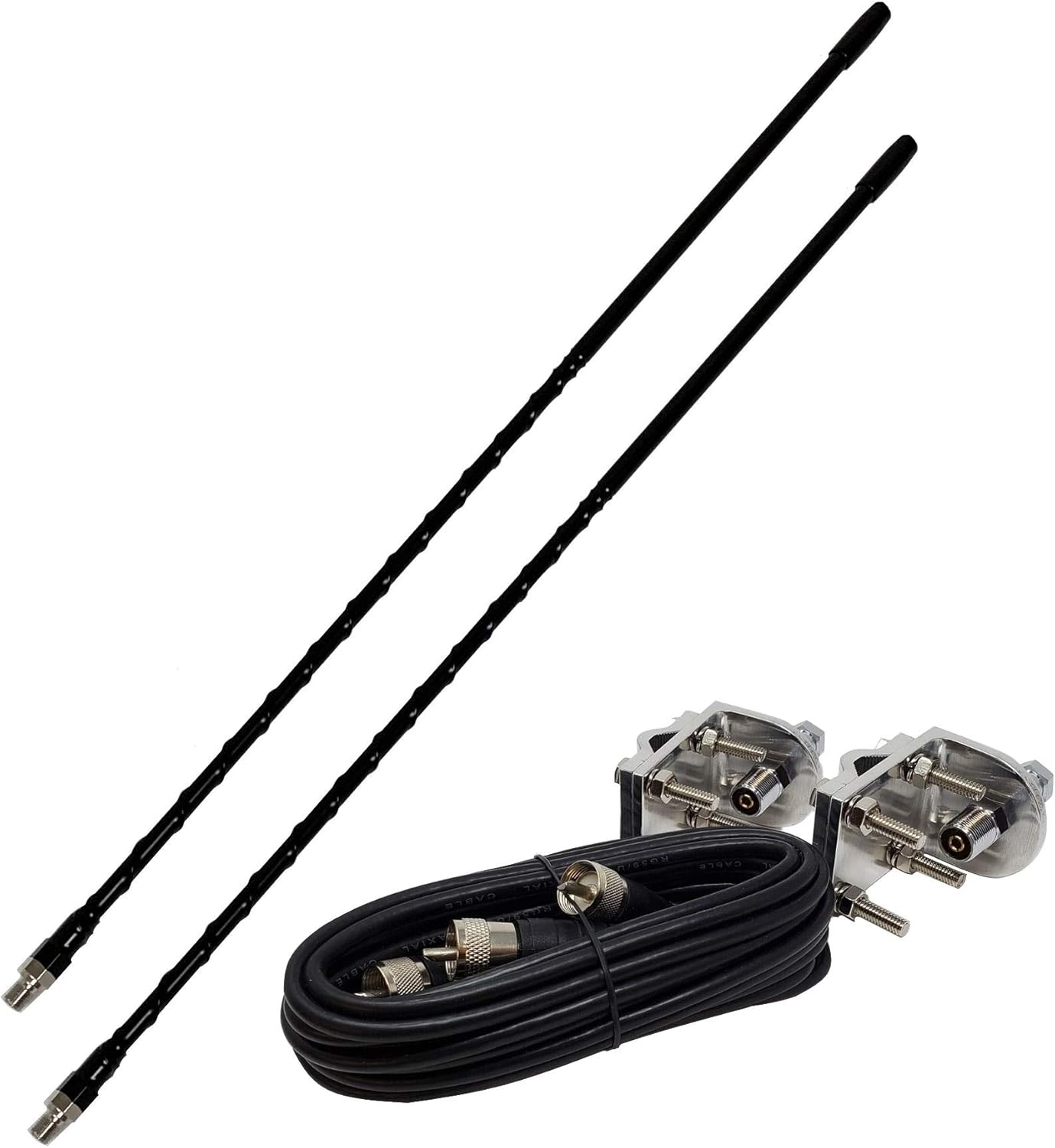Shark Antennas TS822-2B Dual CB Antenna Kit for Reliable Signal