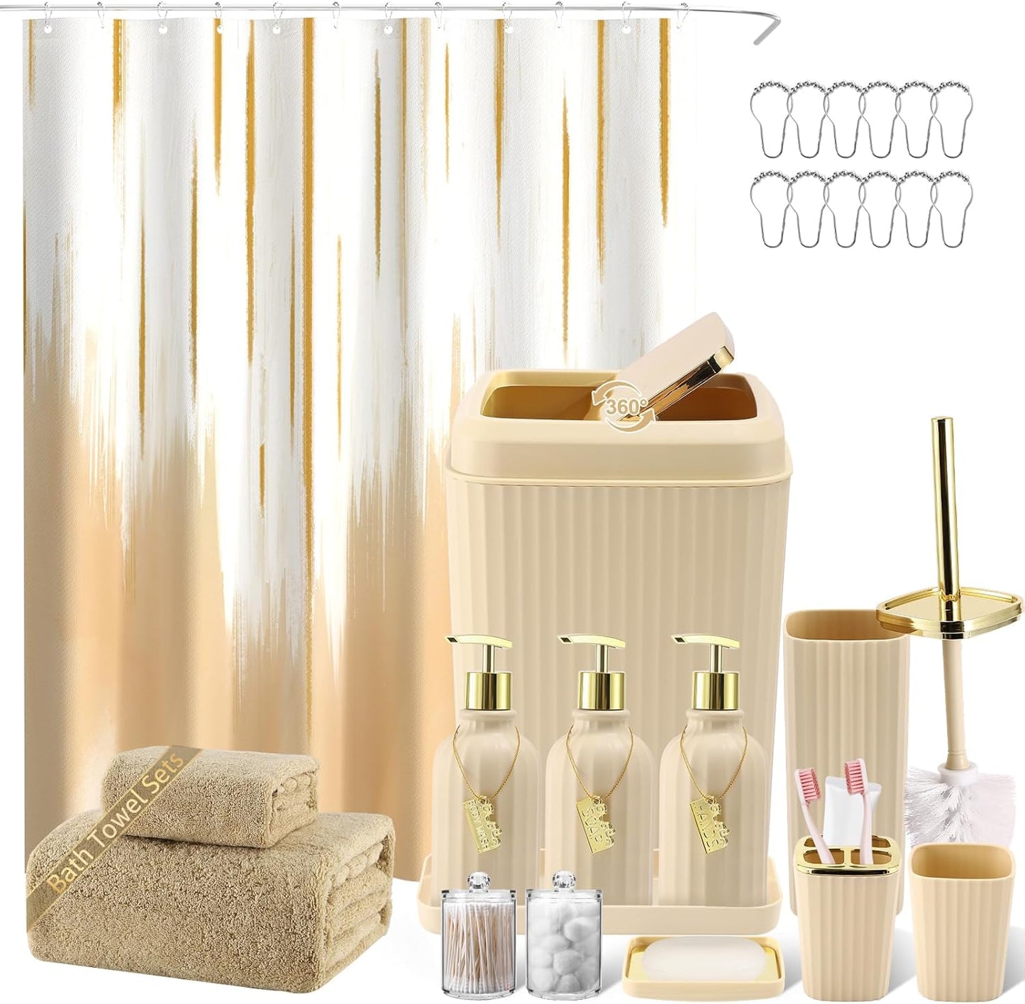 32PCS Bathroom Accessory Set for Stylish and Tidy Spaces