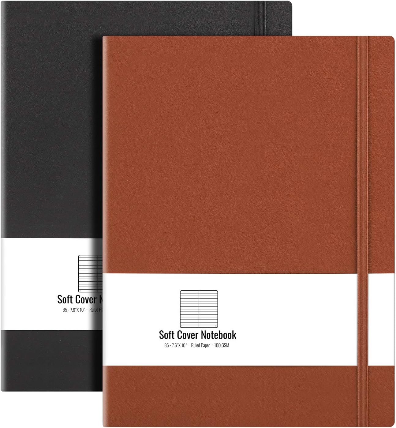 AHGXG B5 College Ruled Journals (2-Pack) - Premium Thick Paper, 408 Numbered Pages
