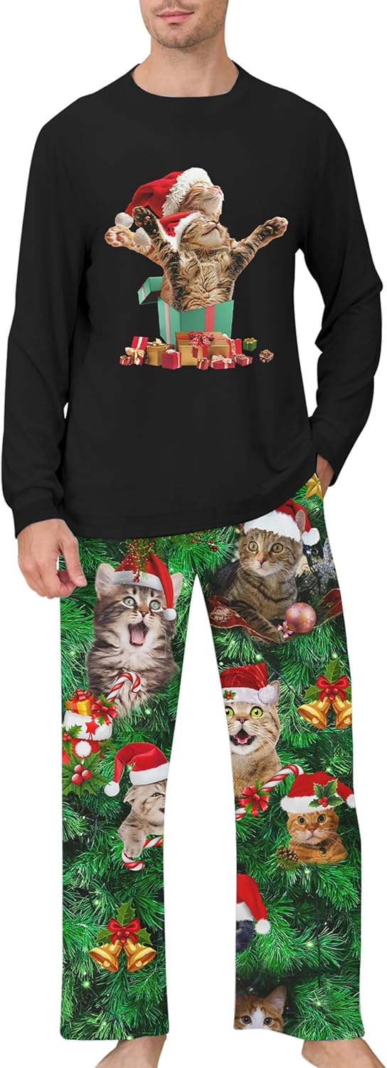 Mens Christmas Pajamas Set for Cozy Holiday Sleepwear Fun