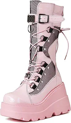 Tscoyuki Women's Platform Mid Calf Boots for Stylish Comfort