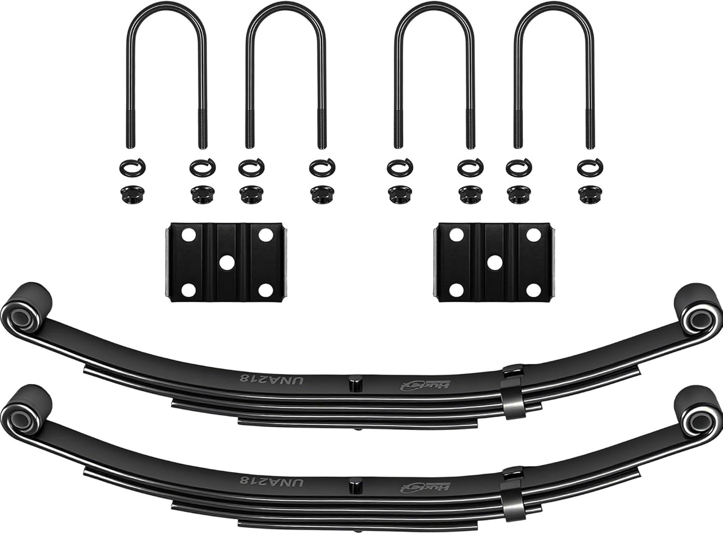 1,750lbs 4 Leaf Springs & U-Bolt Kit for Trailer Axle System