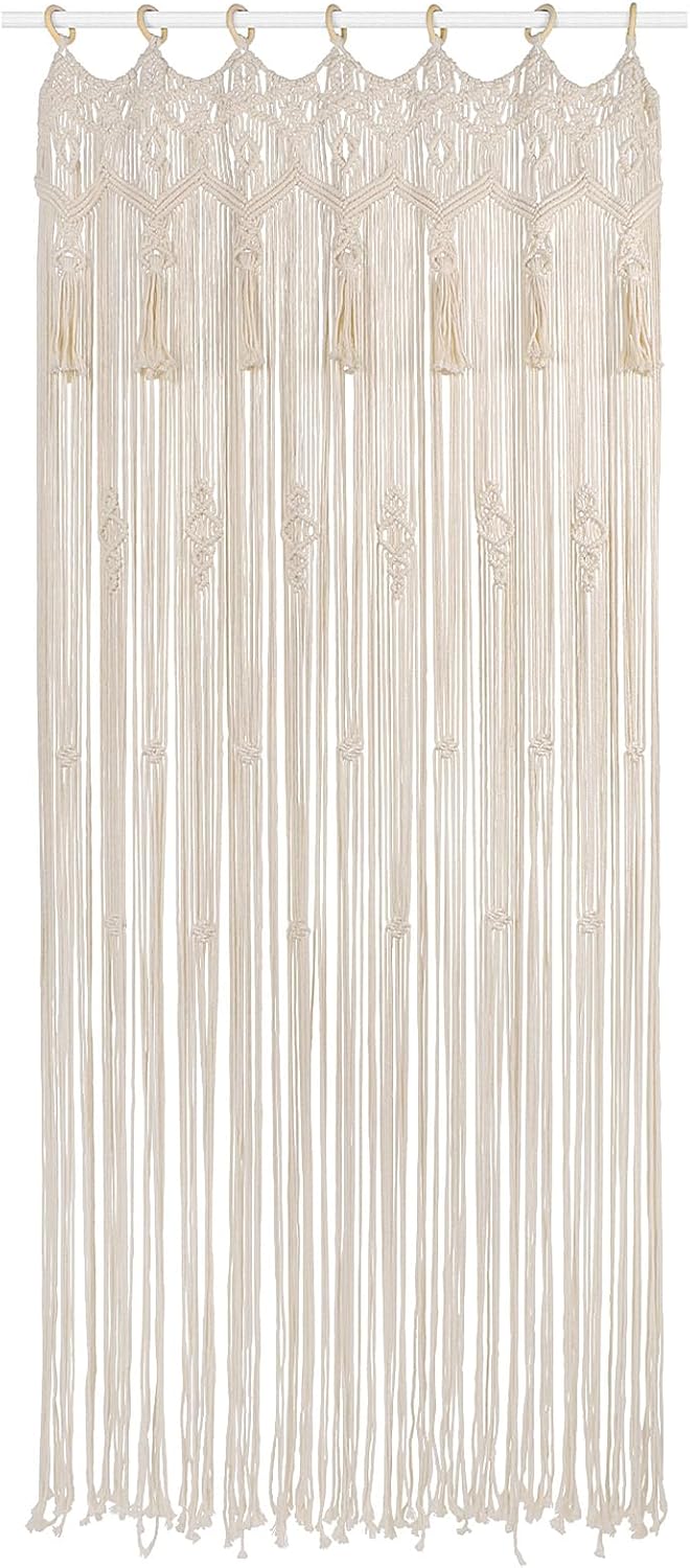 Macrame Curtains 79 x 37 Inch Handmade Cotton Boho Decor
