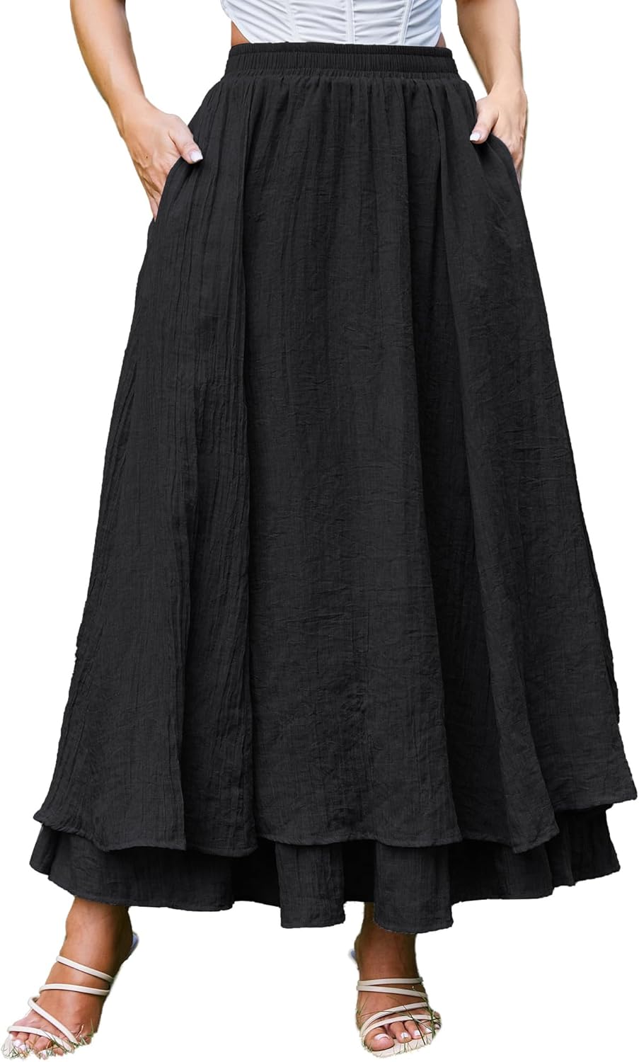 Scarlet Darkness Renaissance Maxi Skirt with Pockets for Women