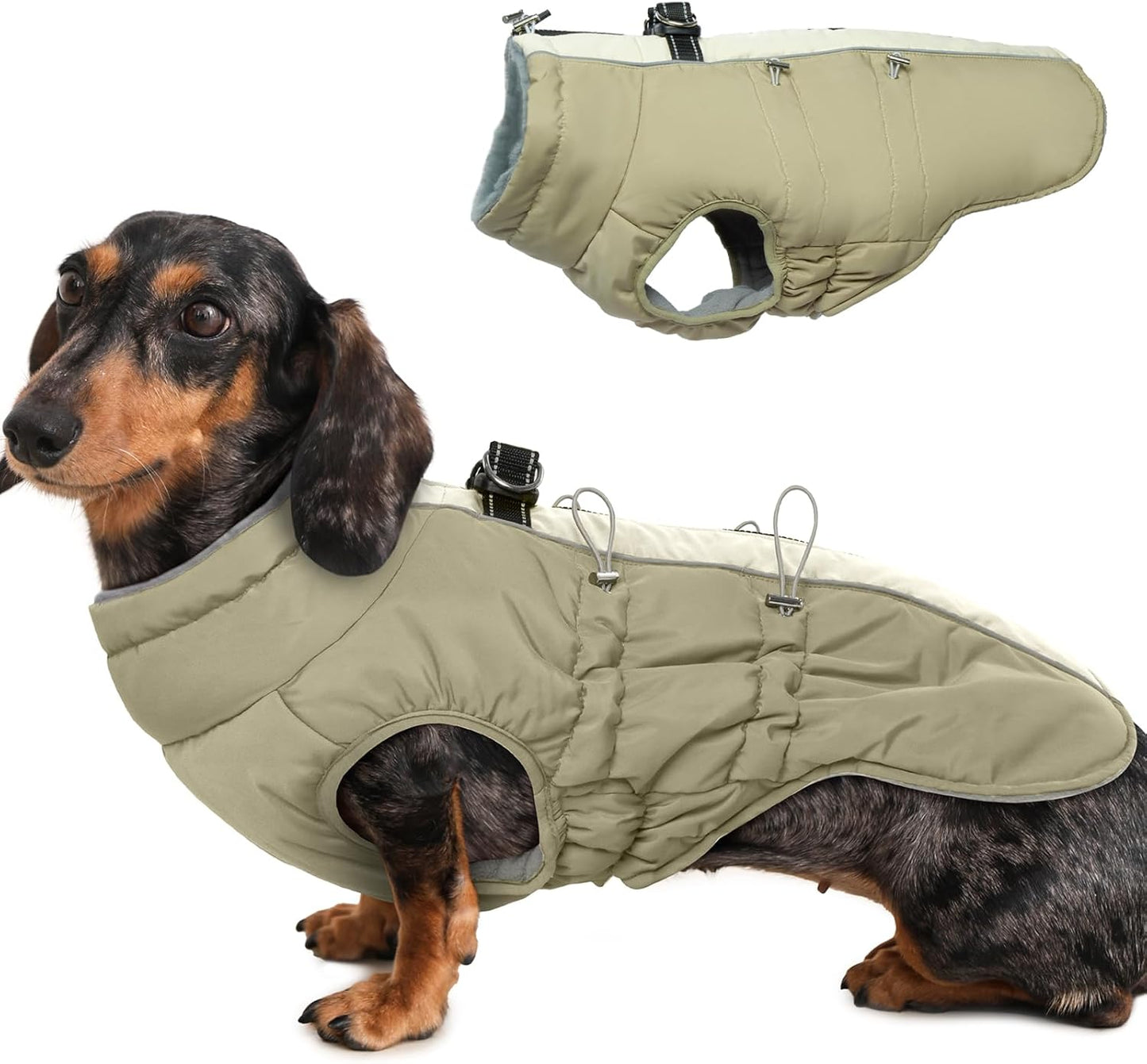 Medium Dog Coat for Winter - Warm Snowsuit with Harness Design