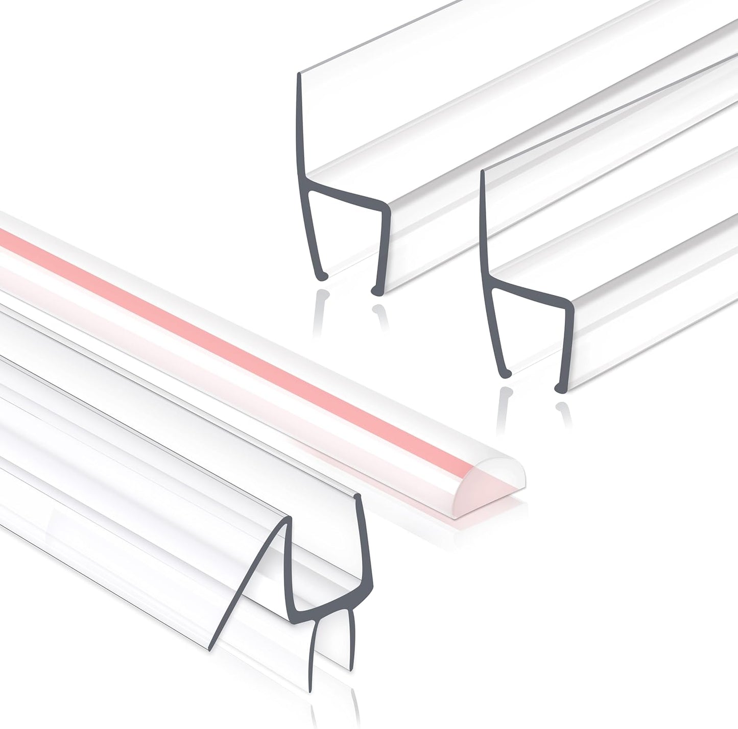 Frameless Shower Door Seal Set for 3/8in Glass - 4 Pack