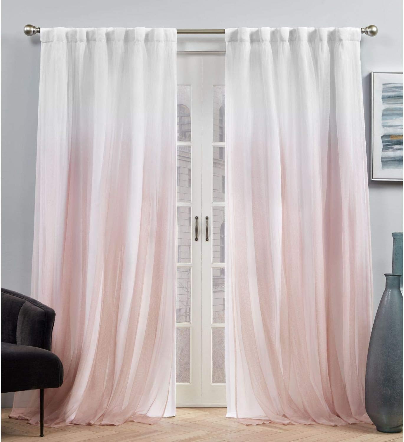 Room Darkening Blackout Curtain Set, Blush, 52x84, Set of 2