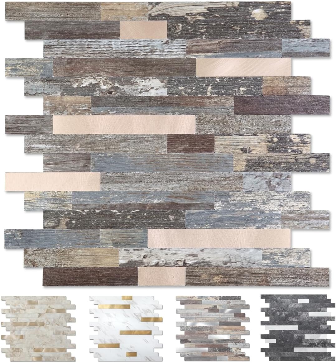 Yipscazo Peel and Stick Stone Metal Tile Backsplash for Home