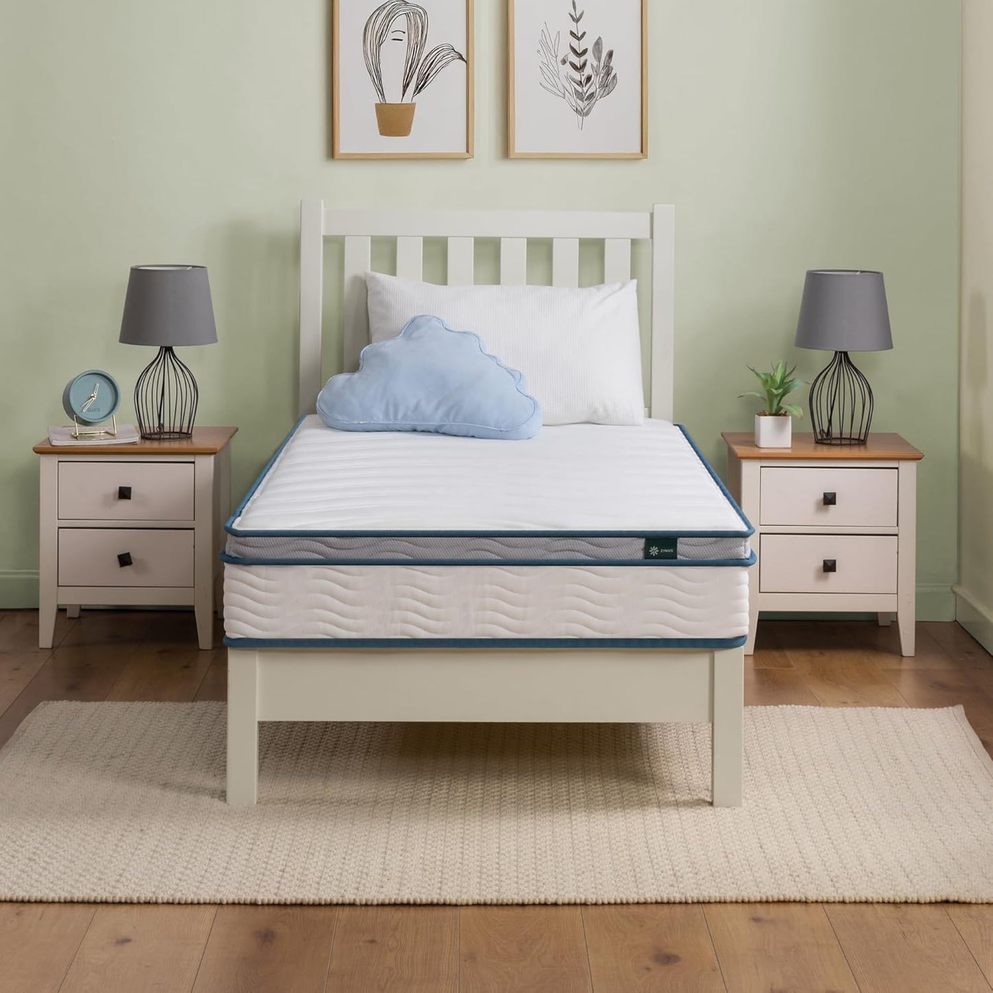 ZINUS 8 Inch Spring Sensation Hybrid Mattress for Comfort