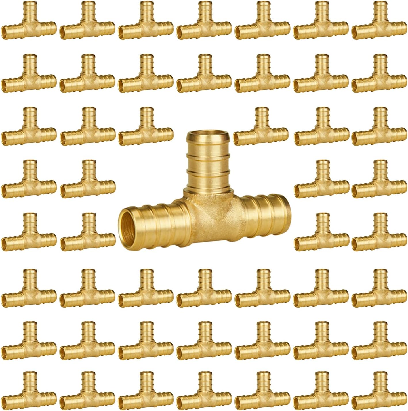 SUNGATOR 50-Pack 1/2 Inch PEX Tee Fittings for Plumbing Needs