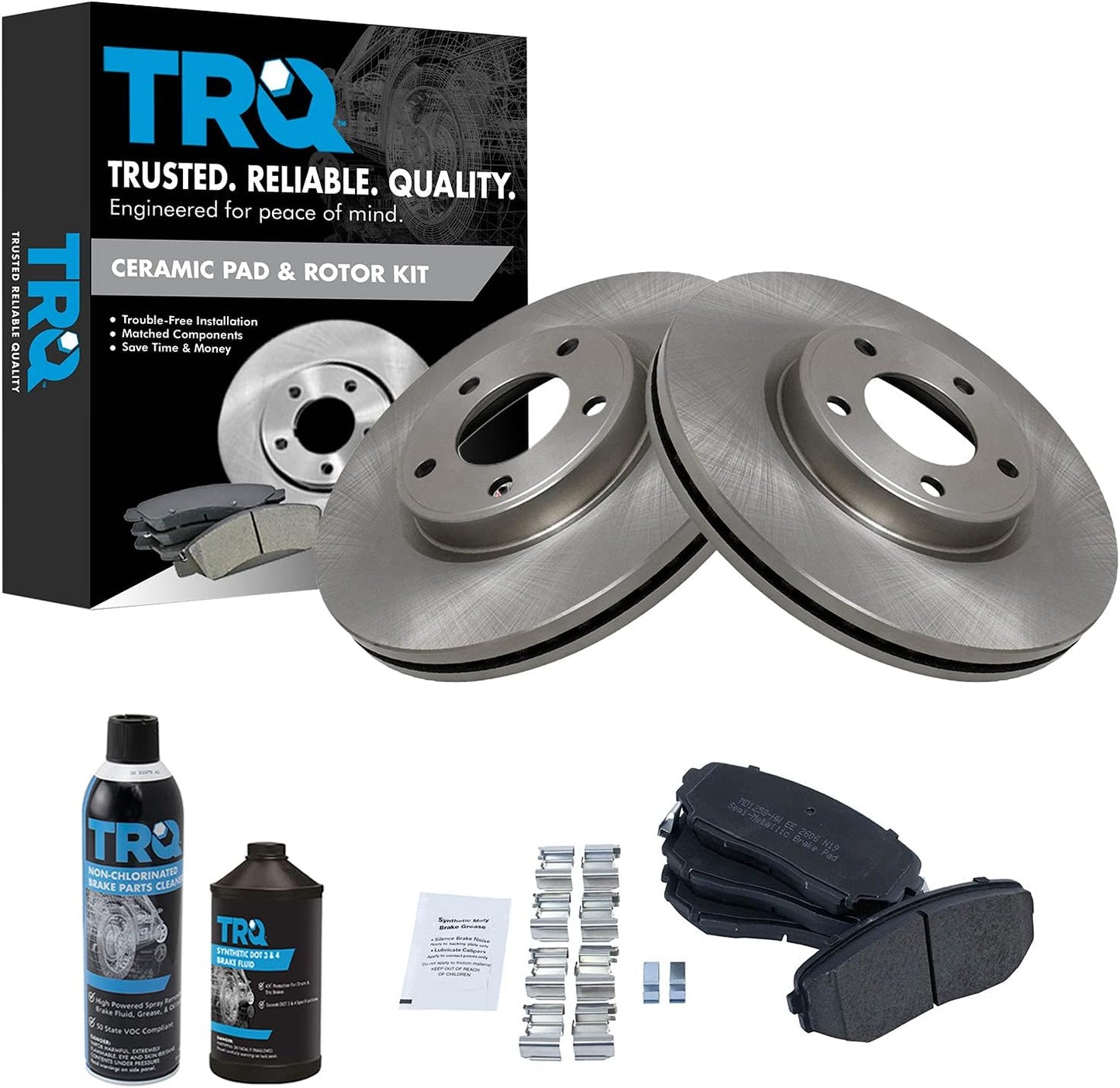TRQ Front Brake Pad & Rotor Kit for 2007-2009 Ford Edge