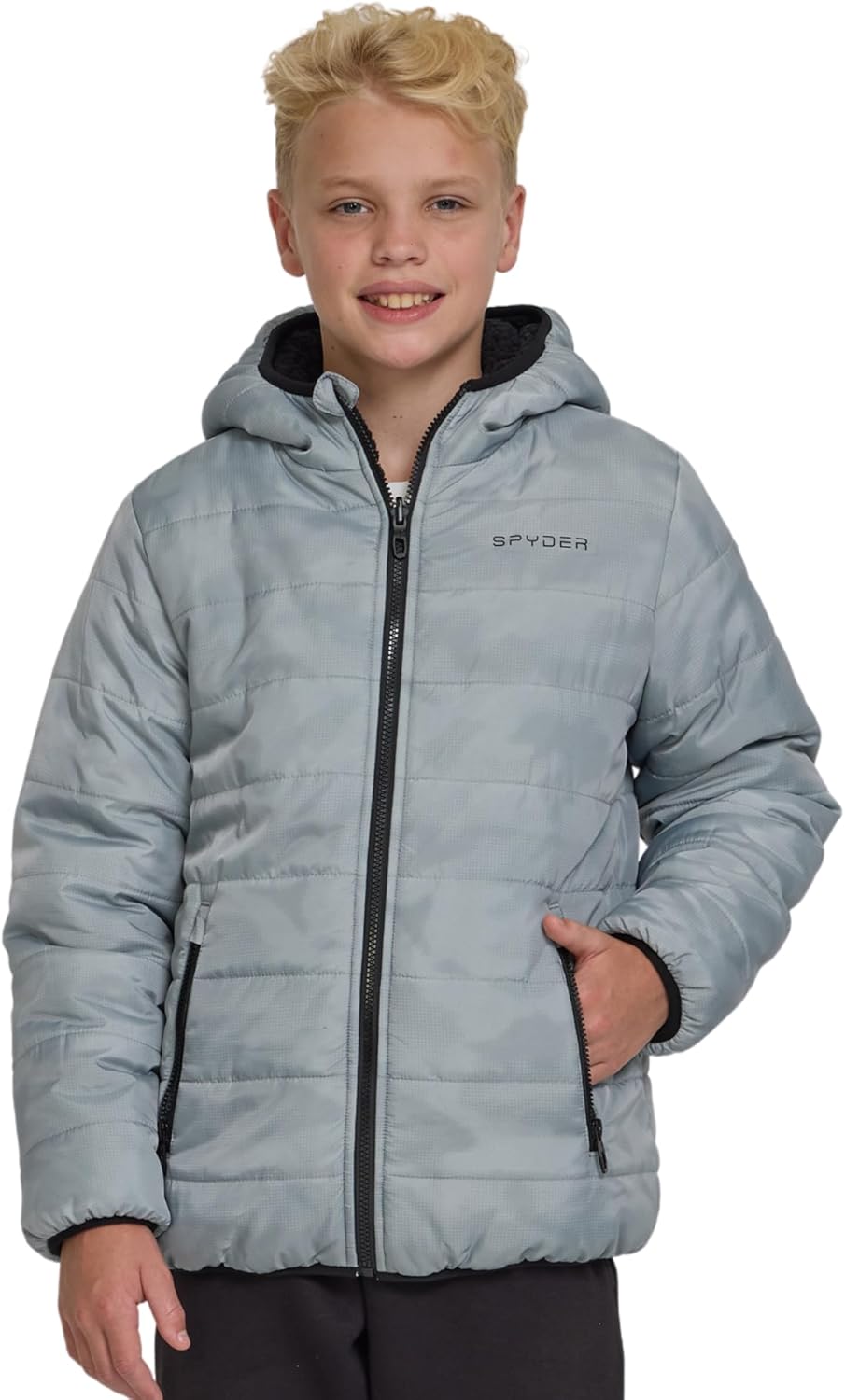 Spyder Reversible Boys Puffer Jacket for Winter Adventures
