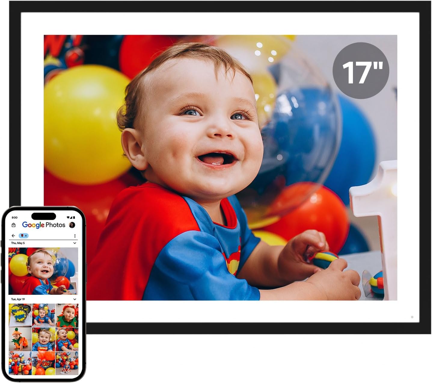 Cozyla Digital Picture Frame 17 Inch with Unlimited Storage