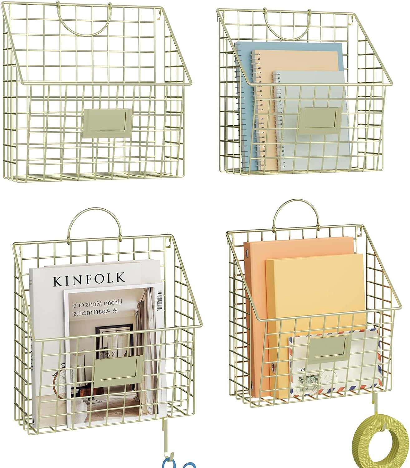 Wall File Organizer Mesh Hanging Holder for Papers and Folders