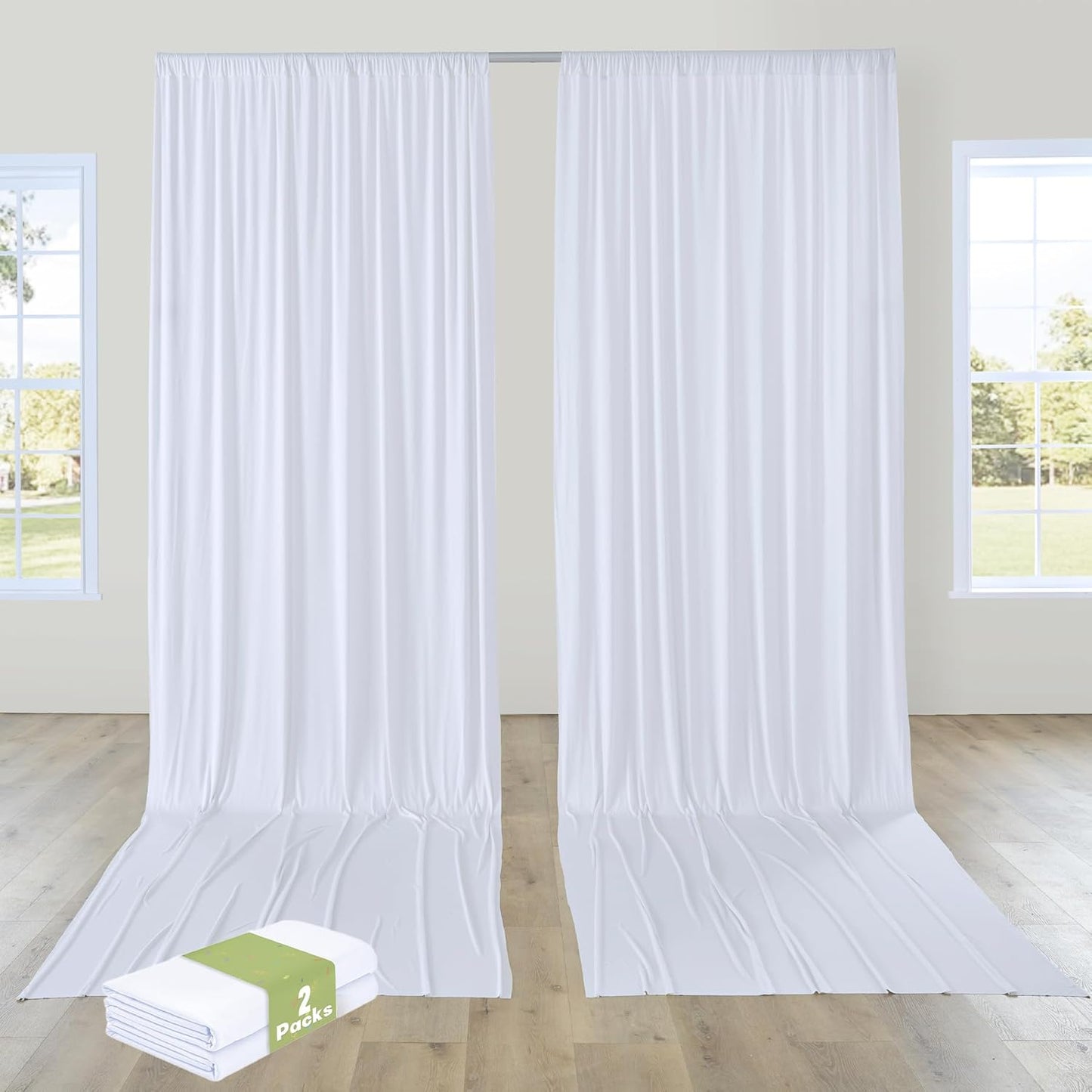 10ft15ft White Backdrop Curtain for Wedding Parties and Events