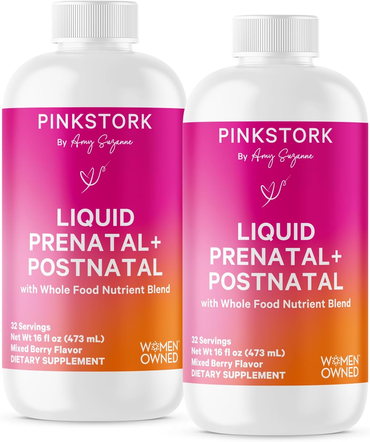 Pink Stork Liquid Prenatal Vitamins for Women - 64 Servings Pack