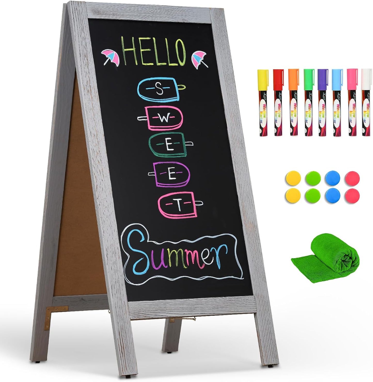 Double-Sided Magnetic Chalkboard for Restaurants and Cafes