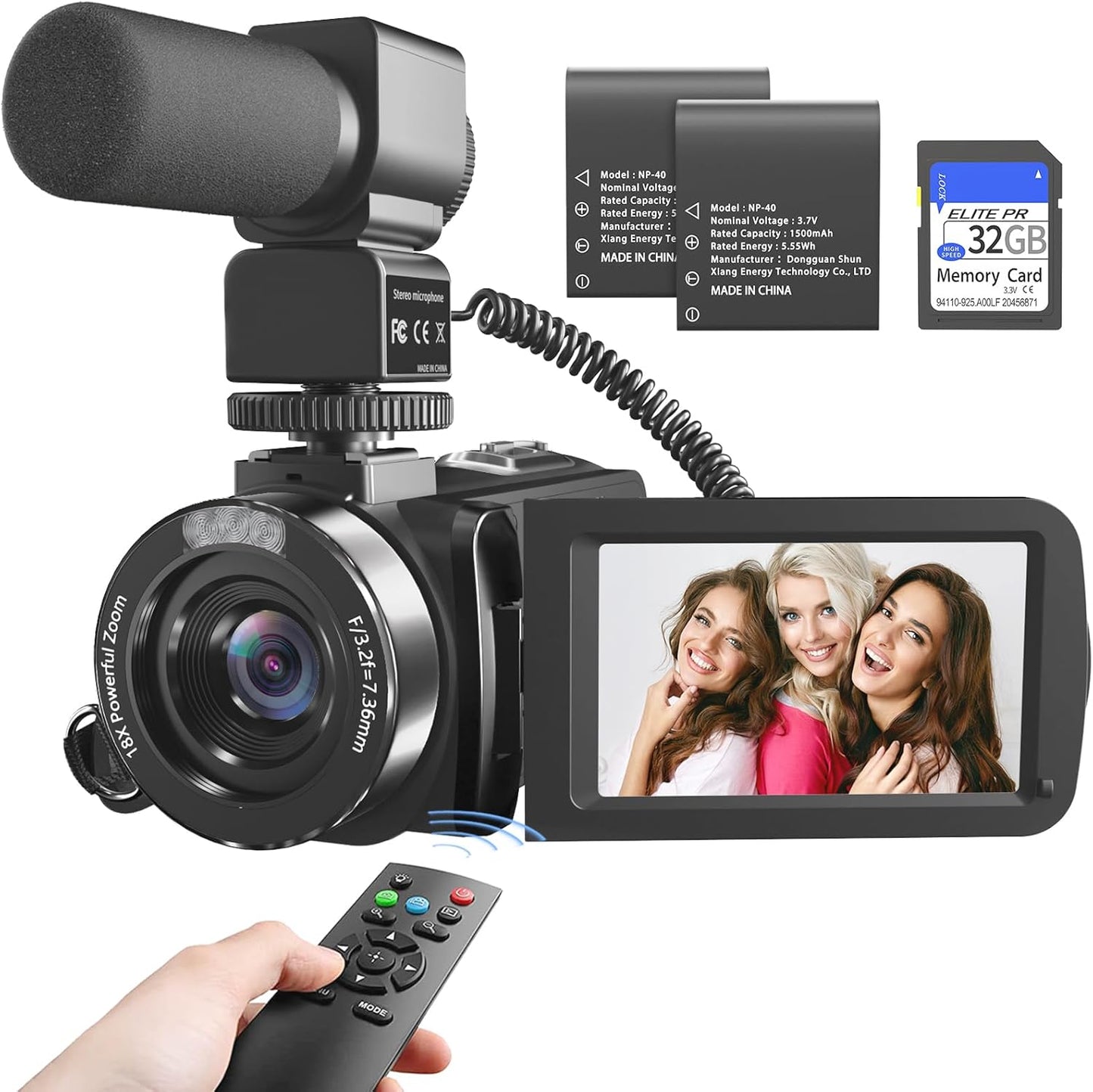 6K 64MP Vlogging Camera with Night Vision and Remote Control