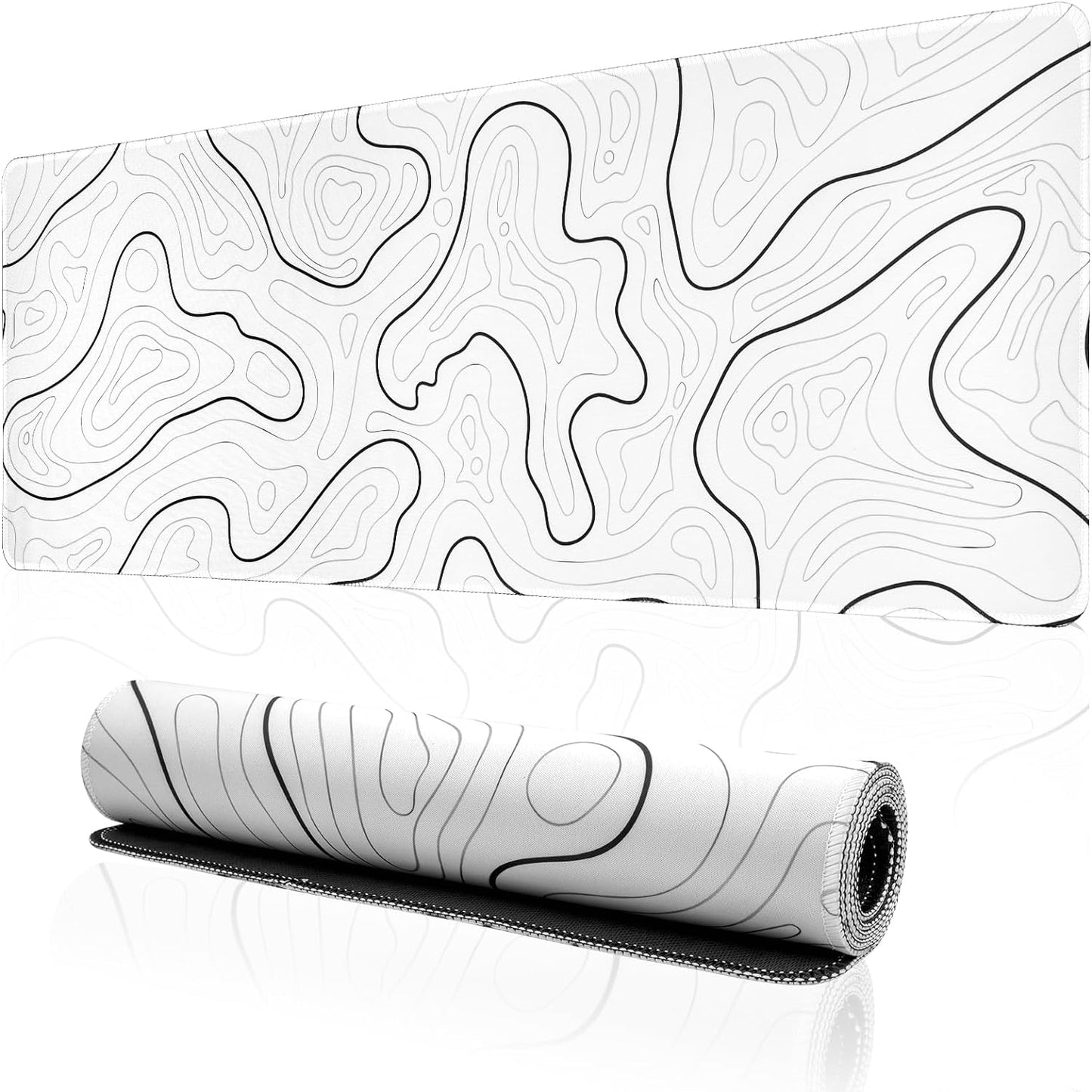 XL White Topo Gaming Mouse Pad 31.5''x11.8'' by ZXUZKEA