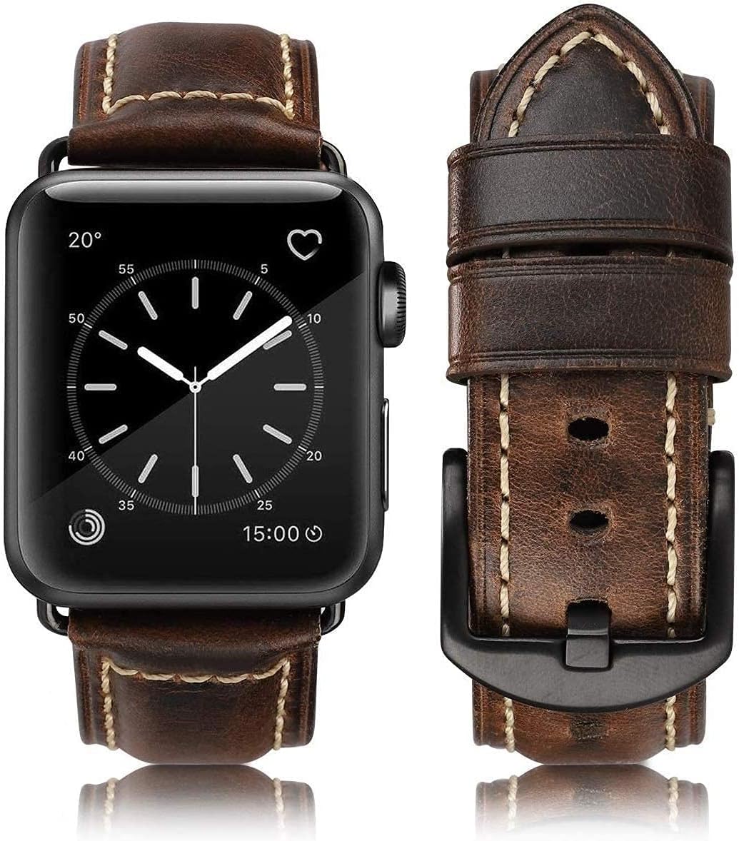 Premium Genuine Leather Apple Watch Band - Compatible with Series 1-10