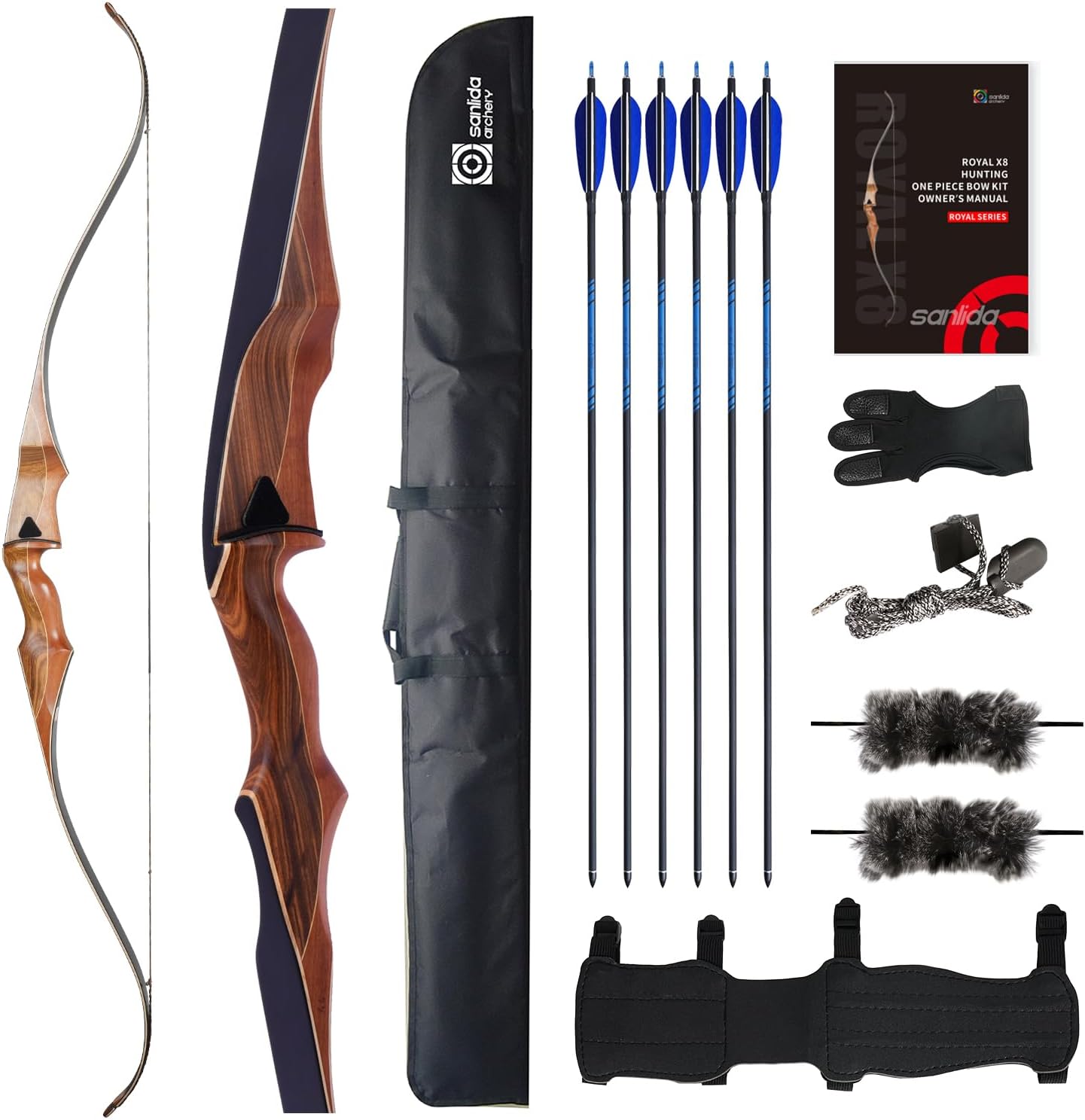 Sanlida Archery 60in Royal X8 One-Piece Bow Kit for Hunters