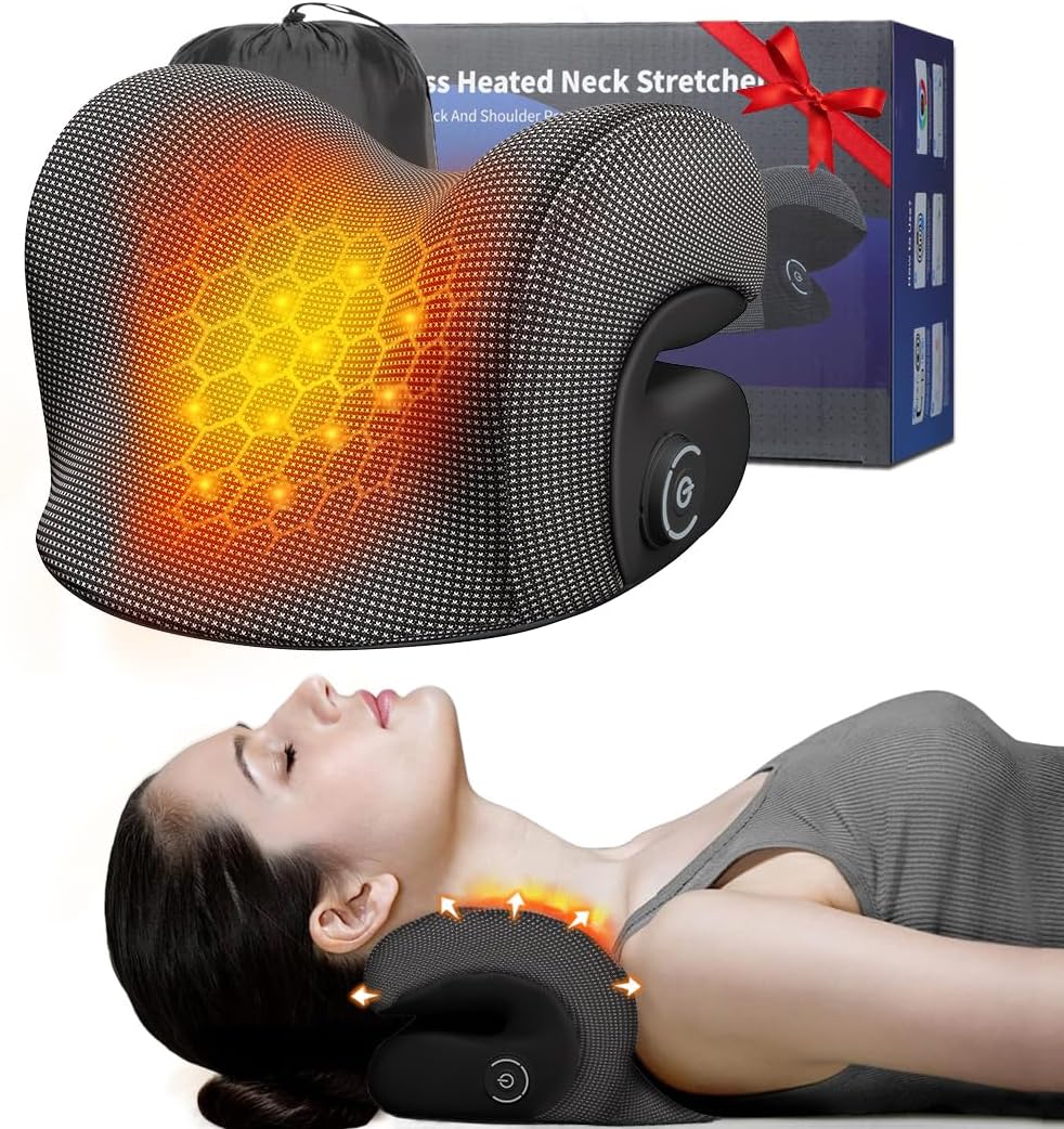 Portable Wireless Neck Stretcher with Graphene Heating - Pain Relief