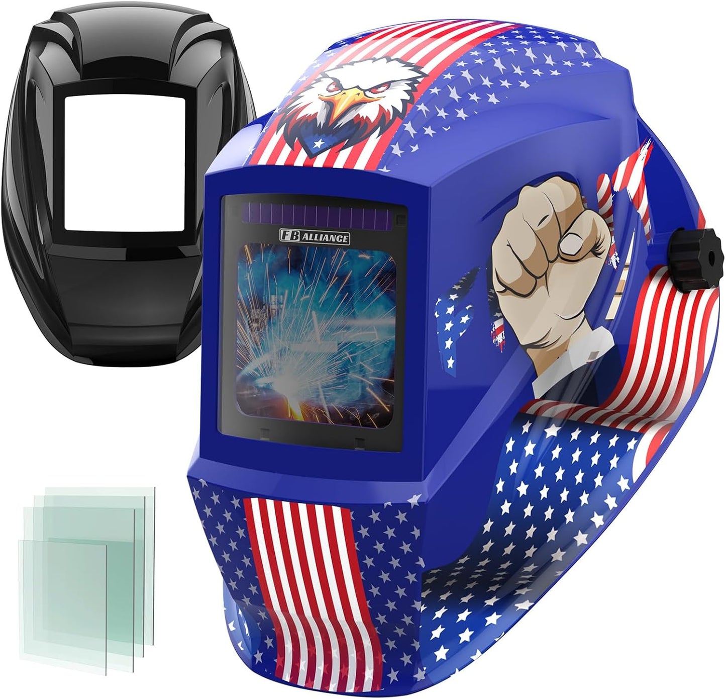 Auto Darkening Welding Helmet: Extra Large View, True Color, Solar/Battery Power