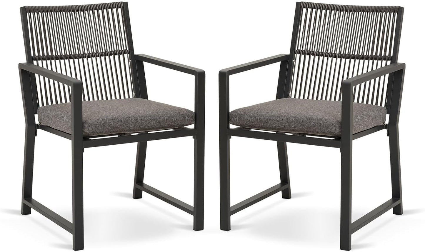 Aluminum Outdoor Patio Dining Chairs with Ergonomic Design