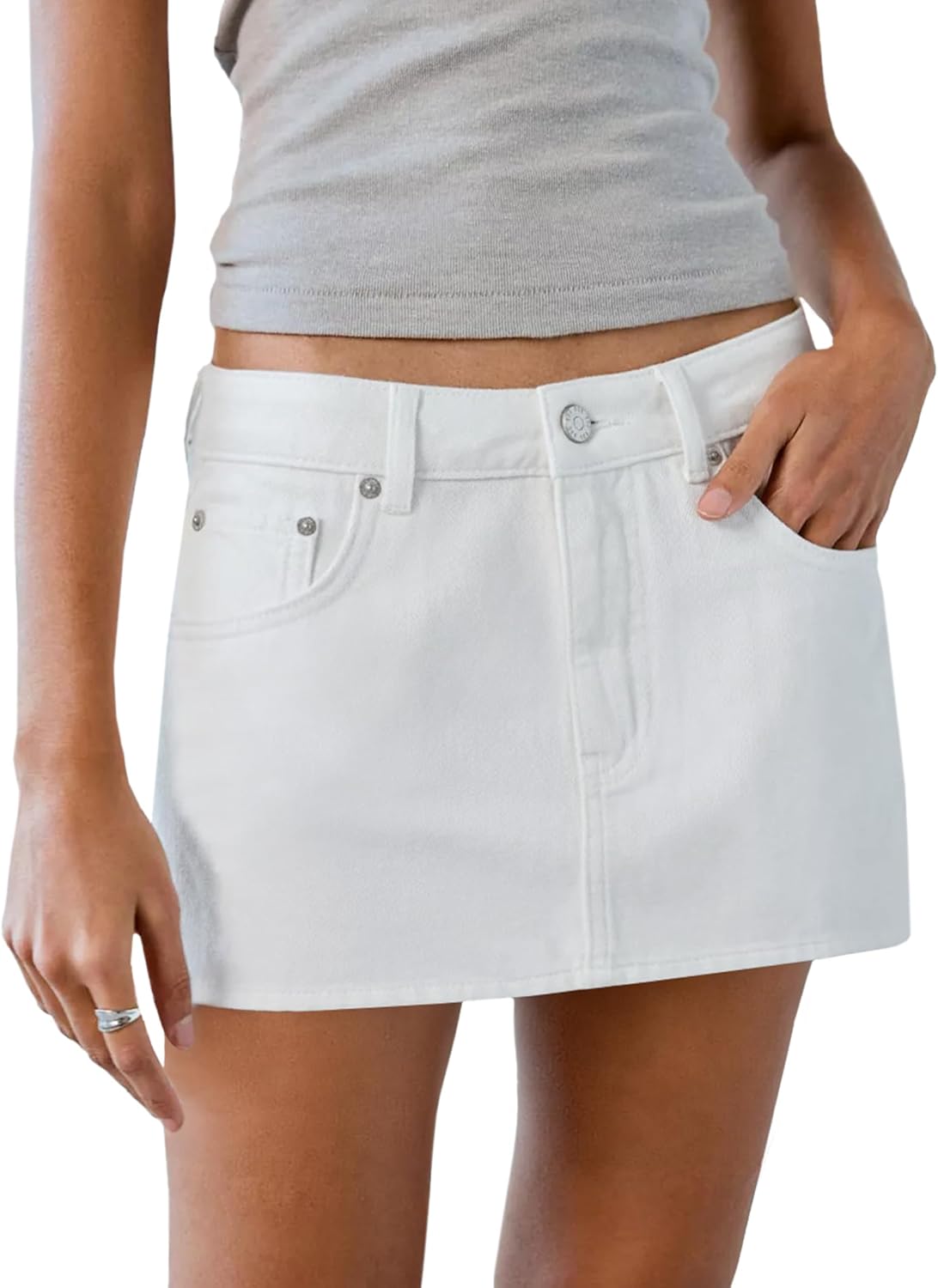 Women Denim Skort Skirt Stretchy Mid Waist Y2K Mini Skirts