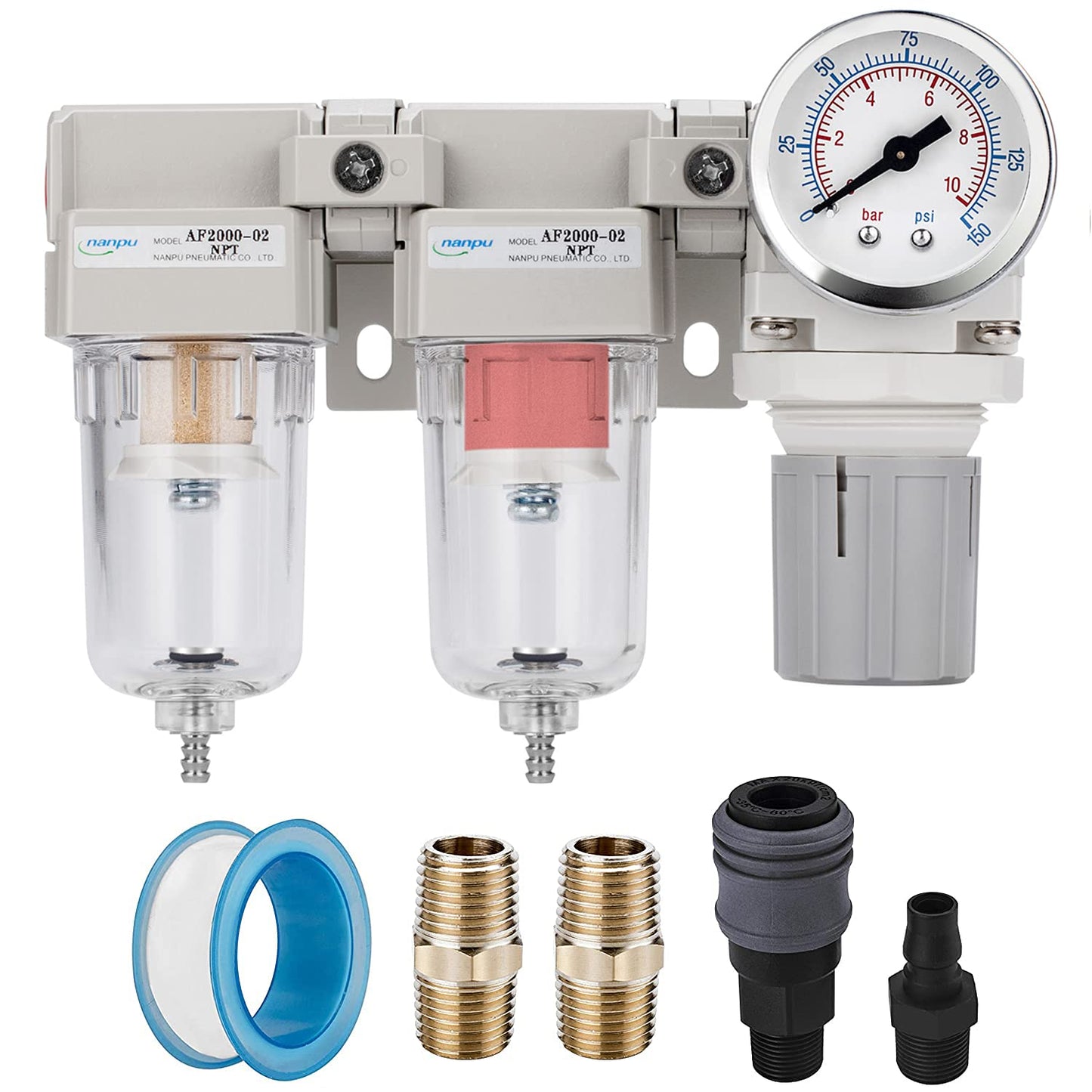 NANPU 1/4in NPT Air Drying System with Filters and Regulator