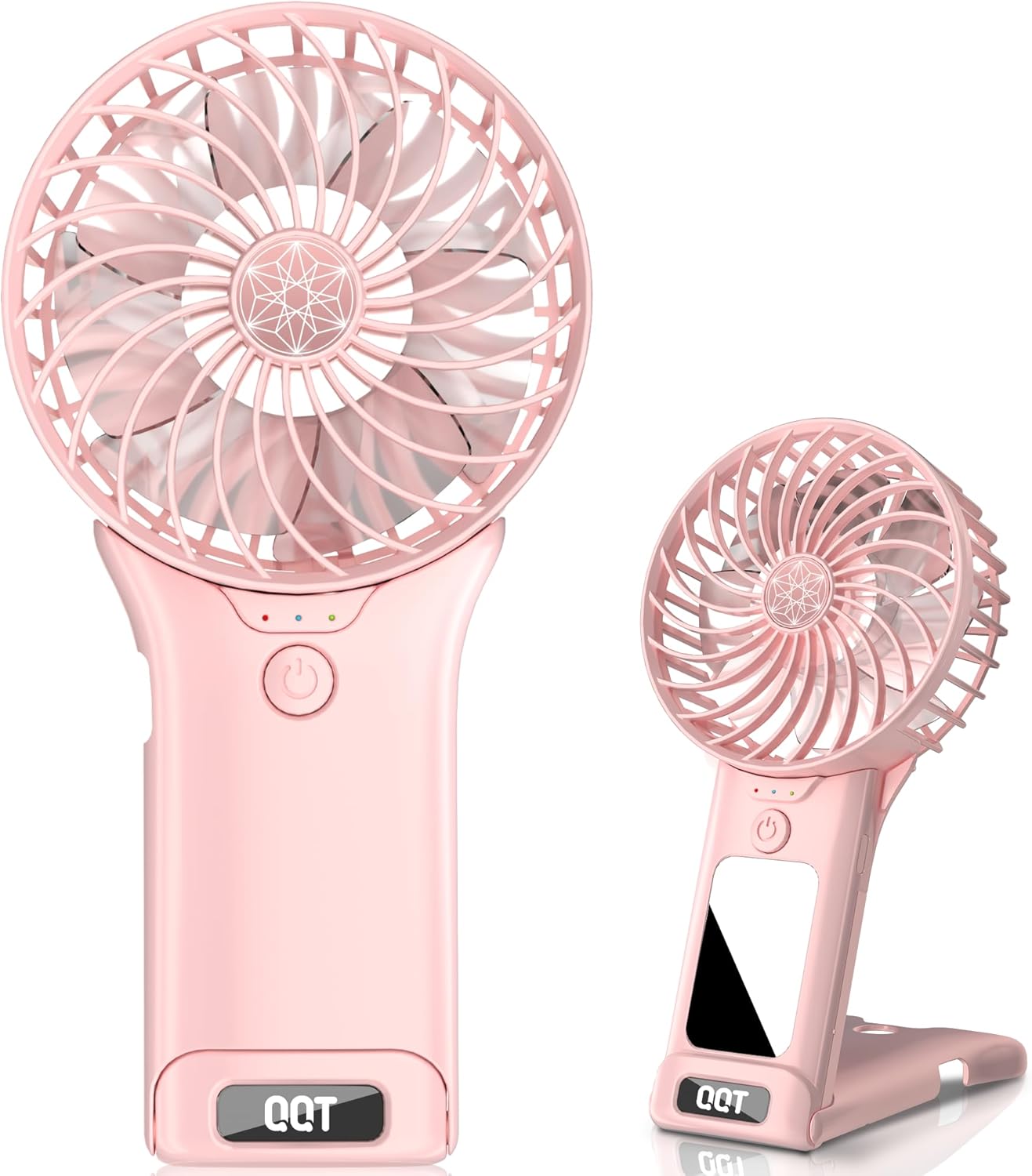 Portable 4-Speed Handheld Fan - Max 20 Hrs Battery Life in Pink