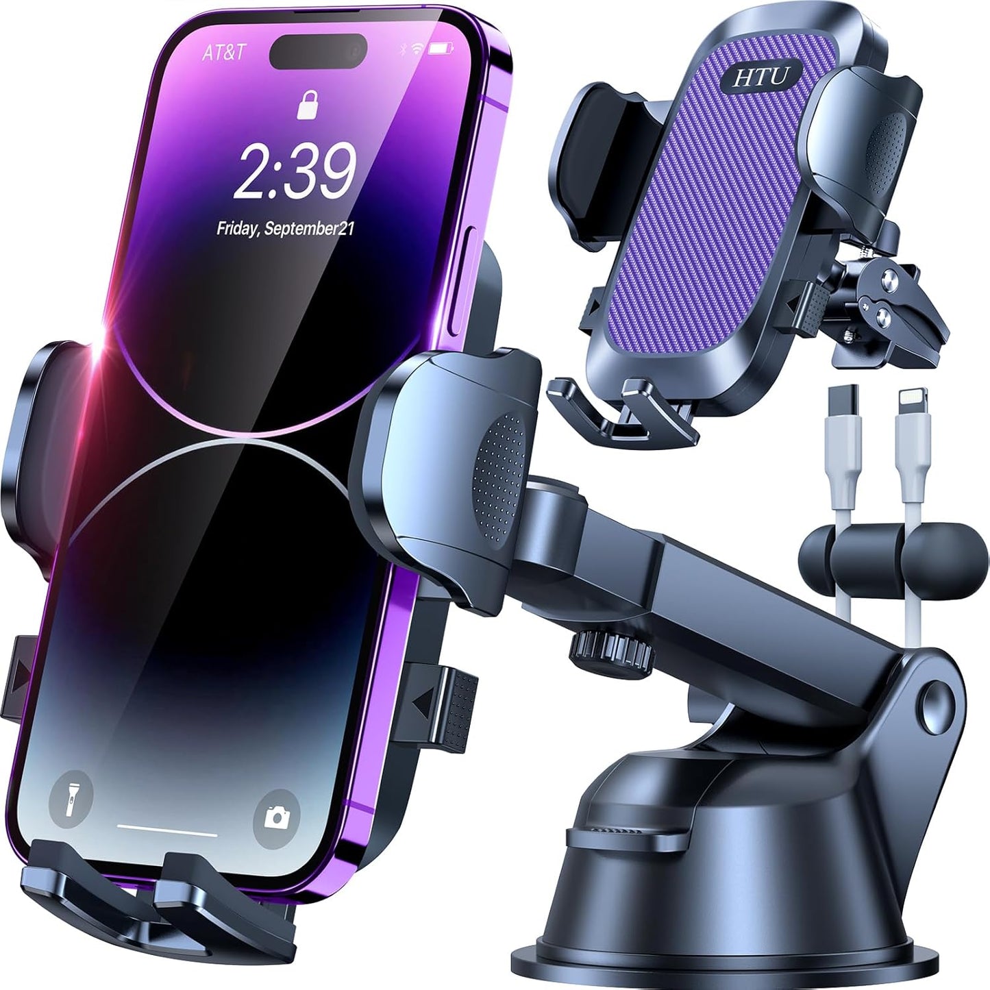 Ultra Strong Car Phone Holder with Strong Suction - Purple