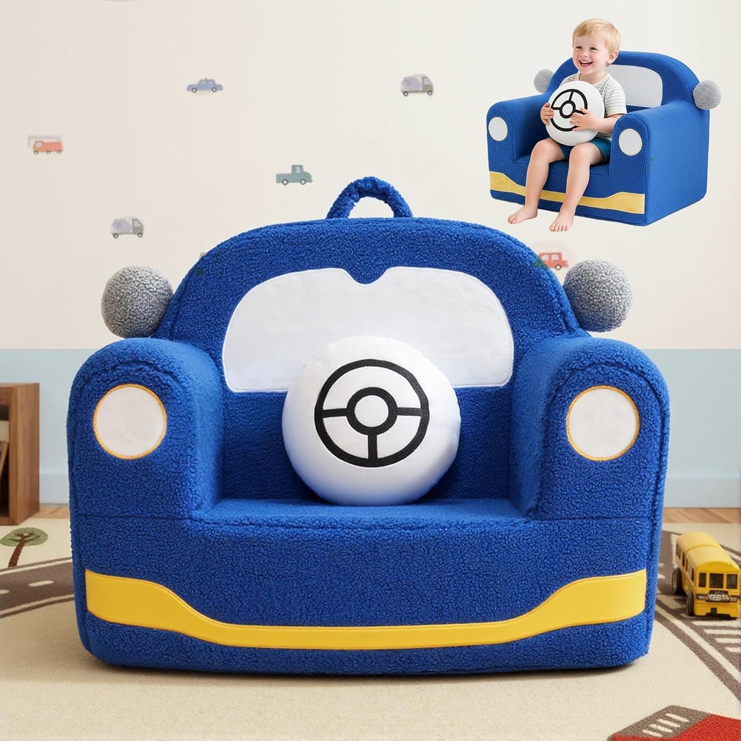 OUOZZZ Toddler Chair for Ages 16 - Comfy Kids Sofa with Pocket