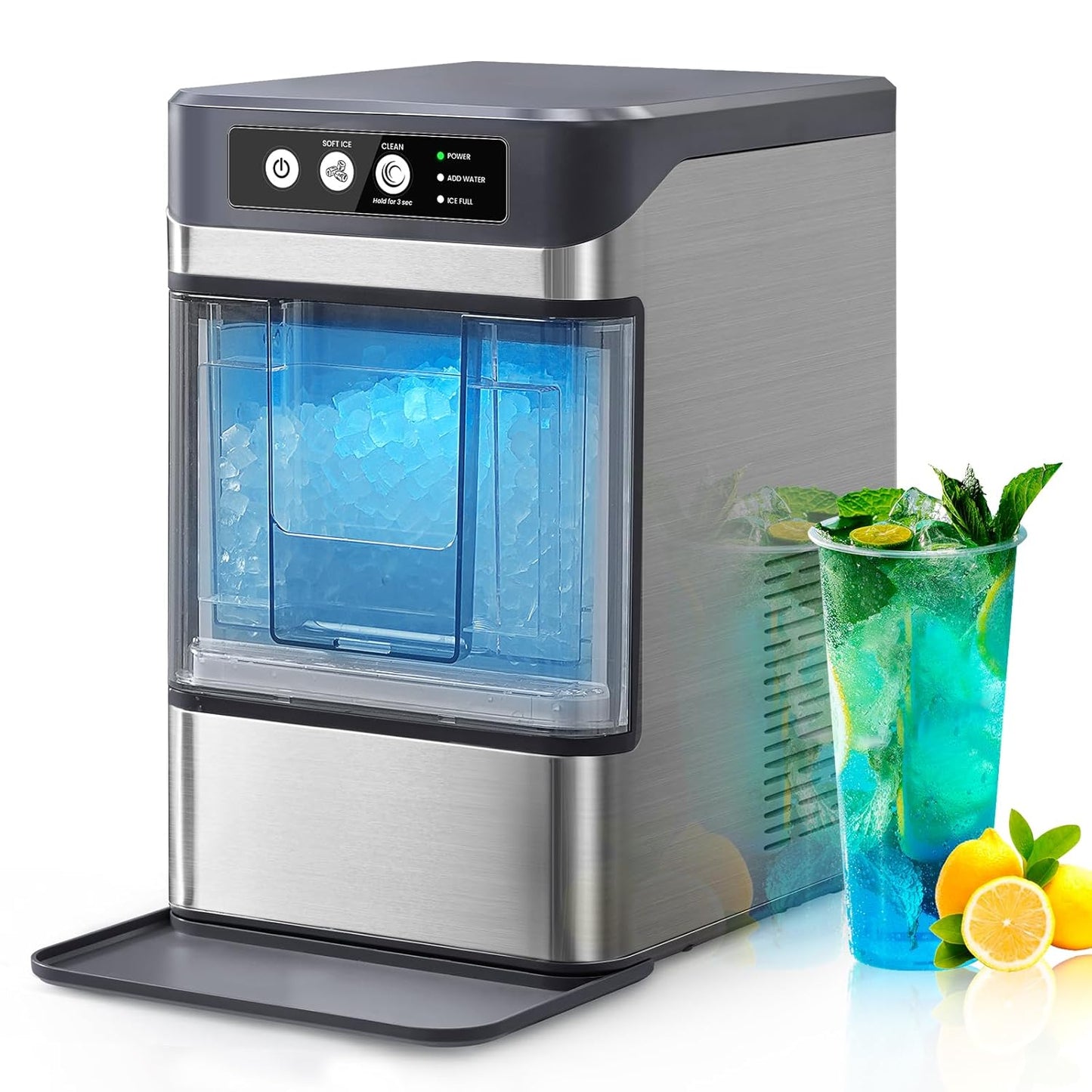 Chewable Crunchable Nugget Ice Maker with Large Capacity