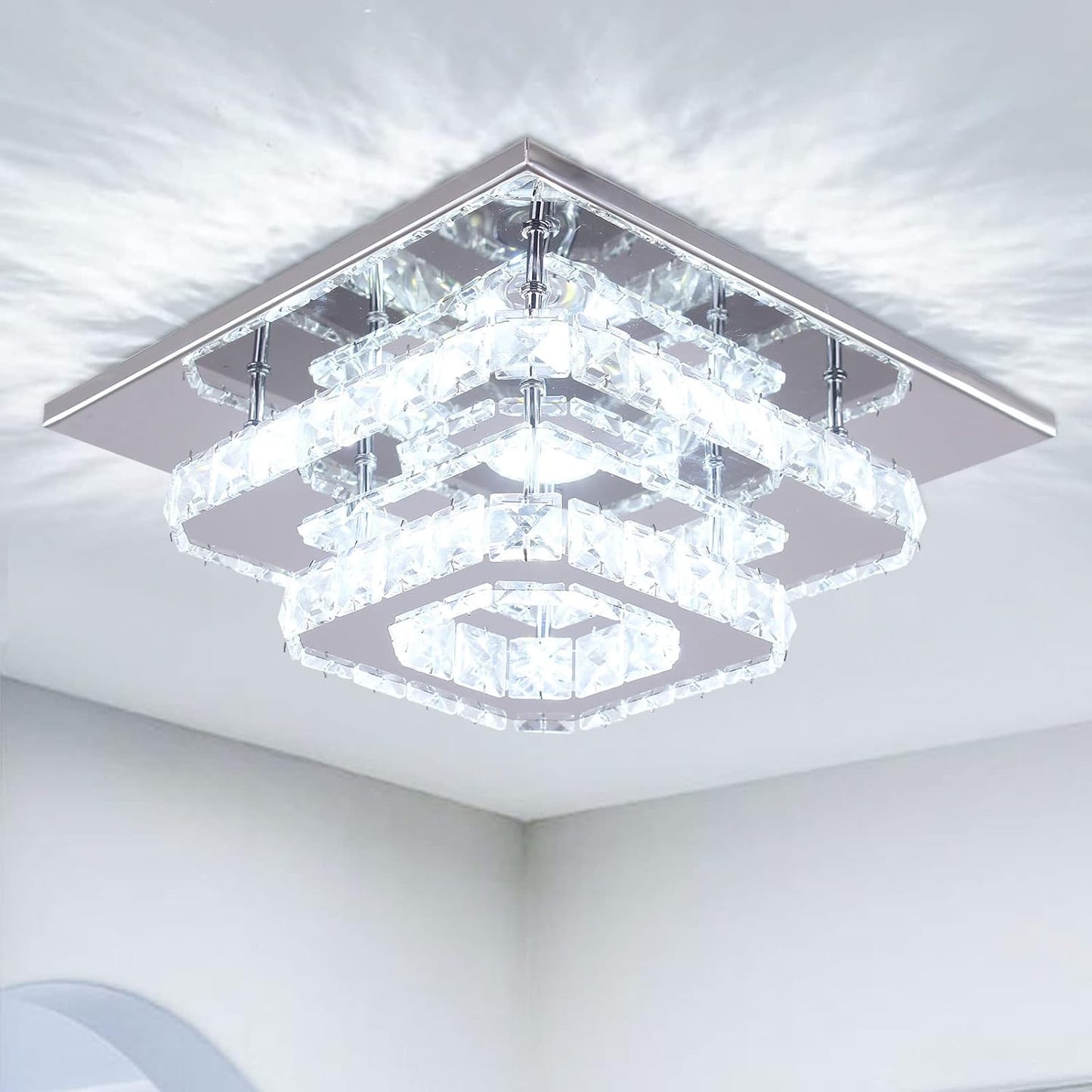 Mini Chandelier LED Crystal Ceiling Light for Modern Spaces