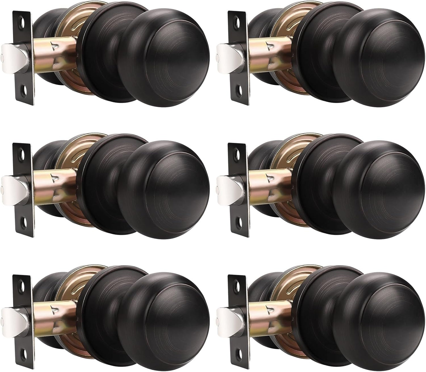 Probrico Door Knobs Interior Passage Handles in Oil Rubbed Bronze