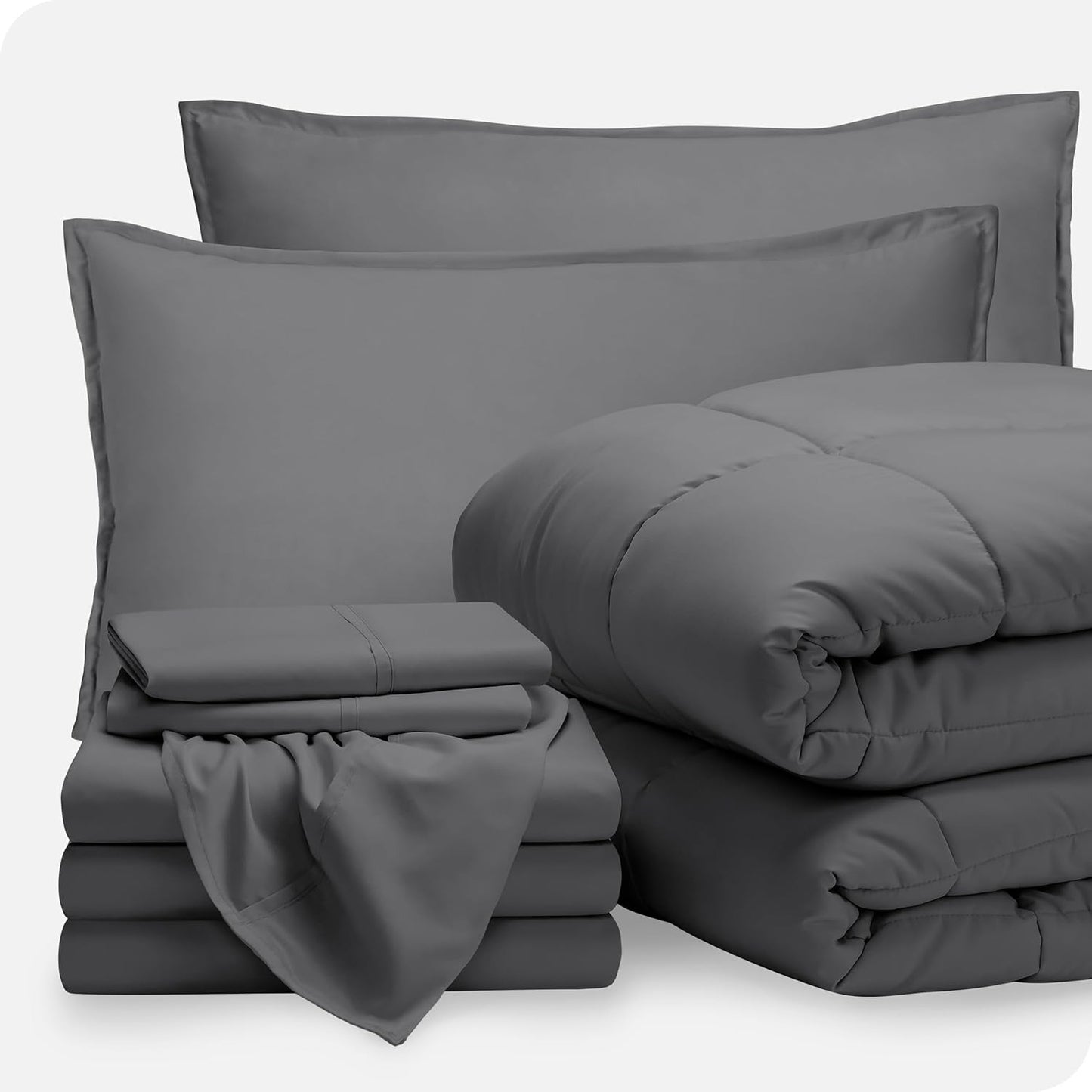 Bare Home Bed-in-A-Bag 8 Piece Comforter Set for Split Cal King