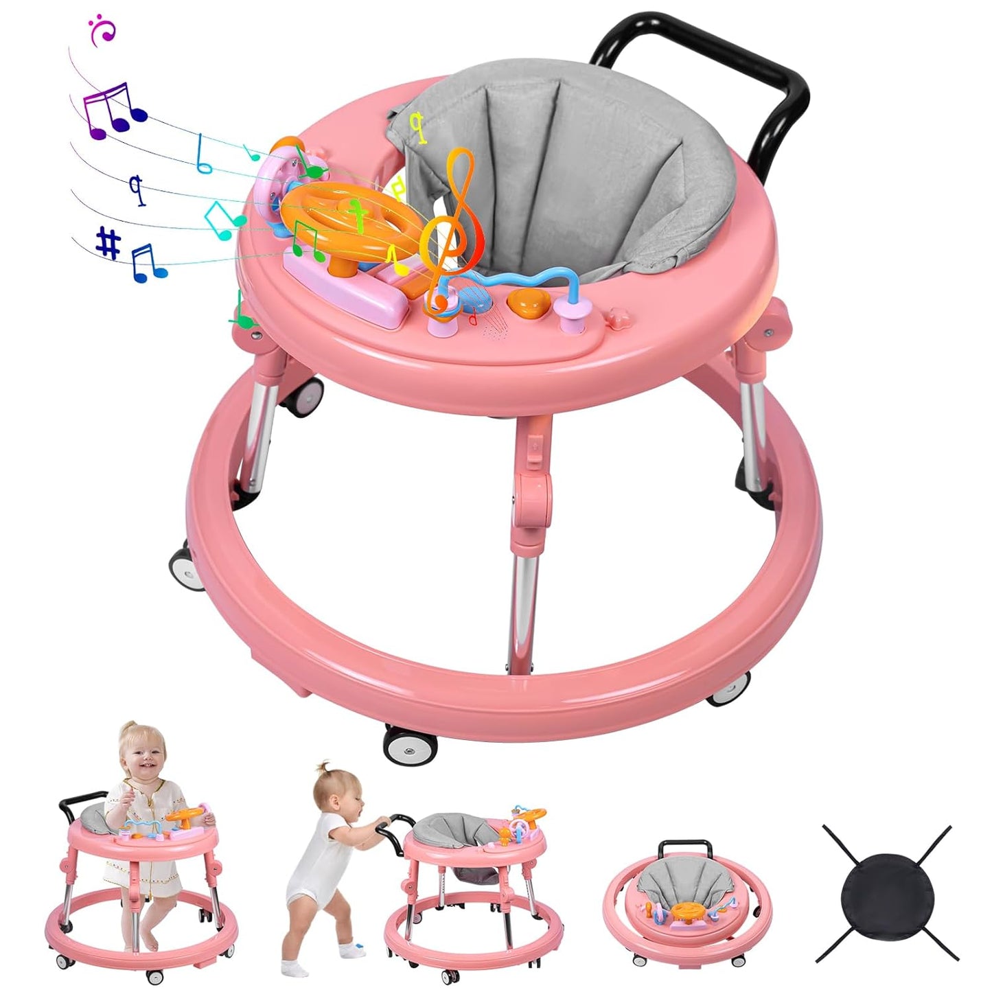 Adjustable Foldable Baby Walker - Enhance Stability!