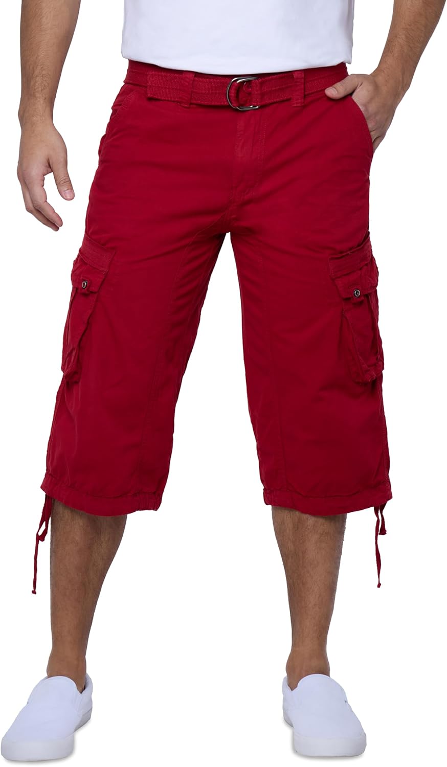 X RAY Men's Belted Long Cargo Shorts for Comfort and Style
