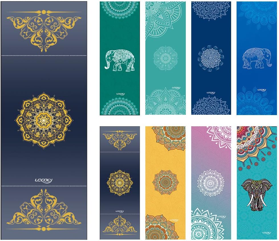 Non-Slip Yoga Towel with Smart Pocket & Loop, UCOOLY