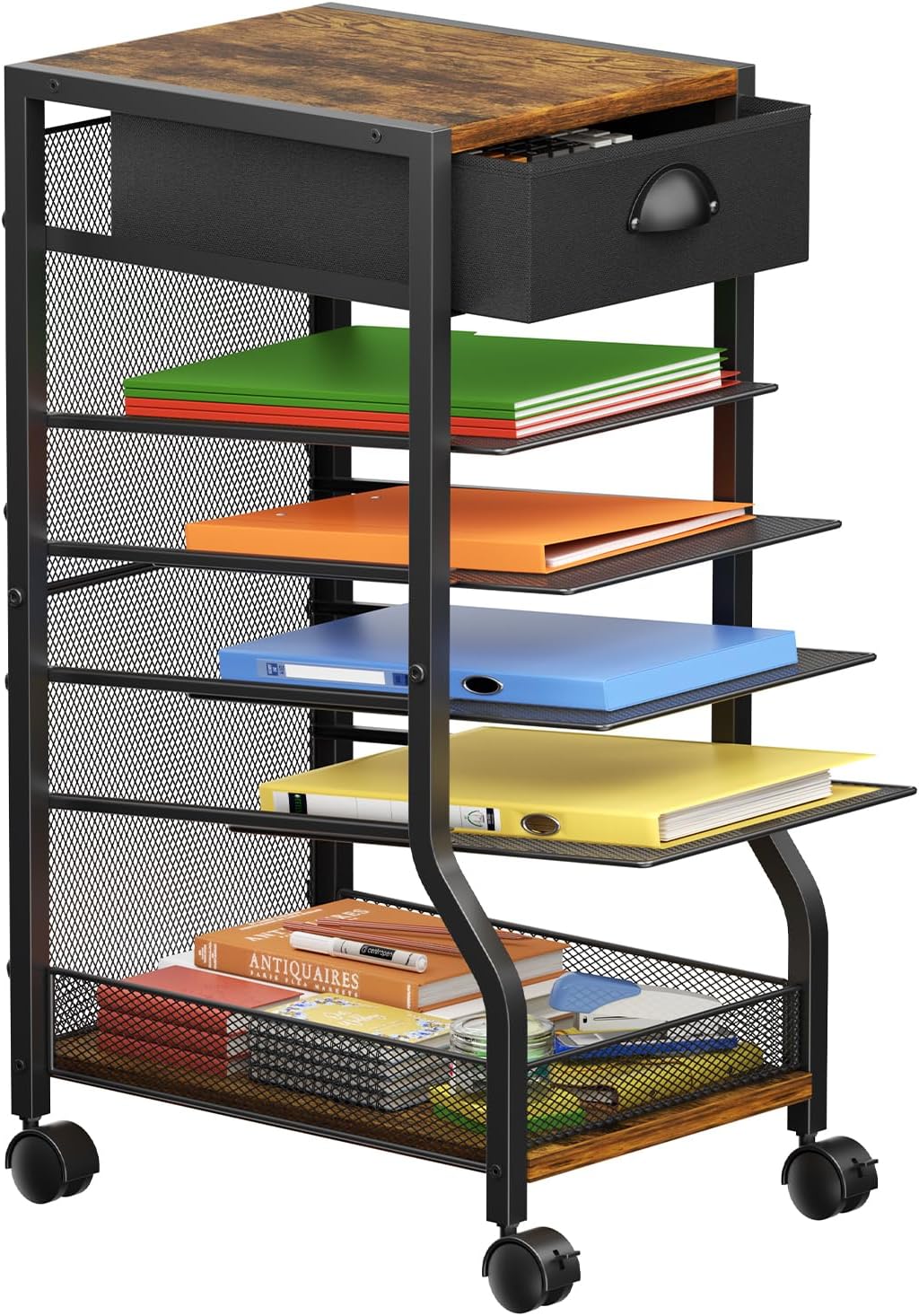 keomaisyto 6-Tier Rolling File Cart: Efficient Storage Solution