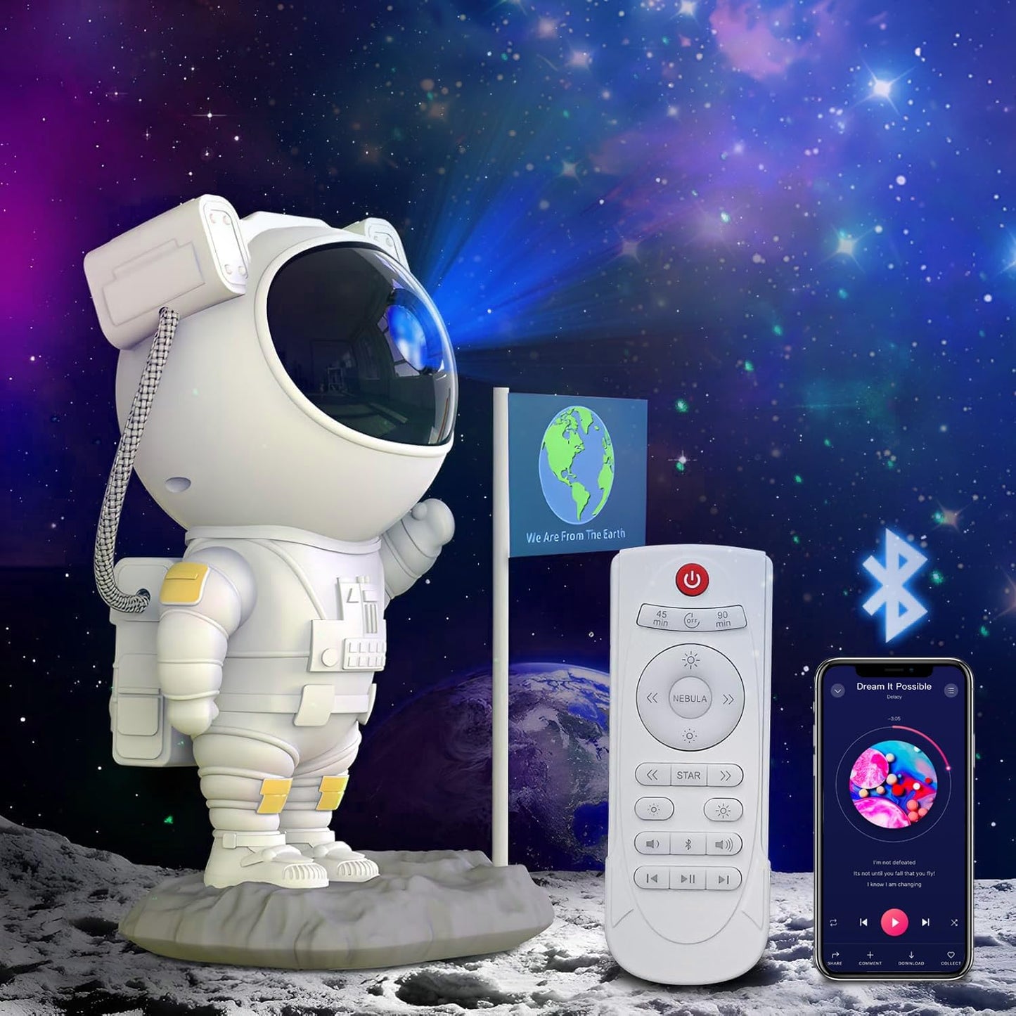Galactic Star Projector Light with Music