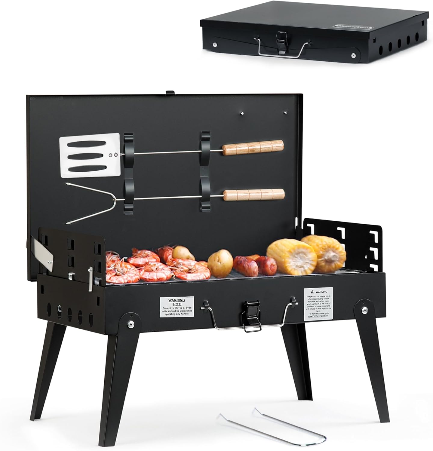 Portable Charcoal Grill for Camping and Outdoor BBQ Fun