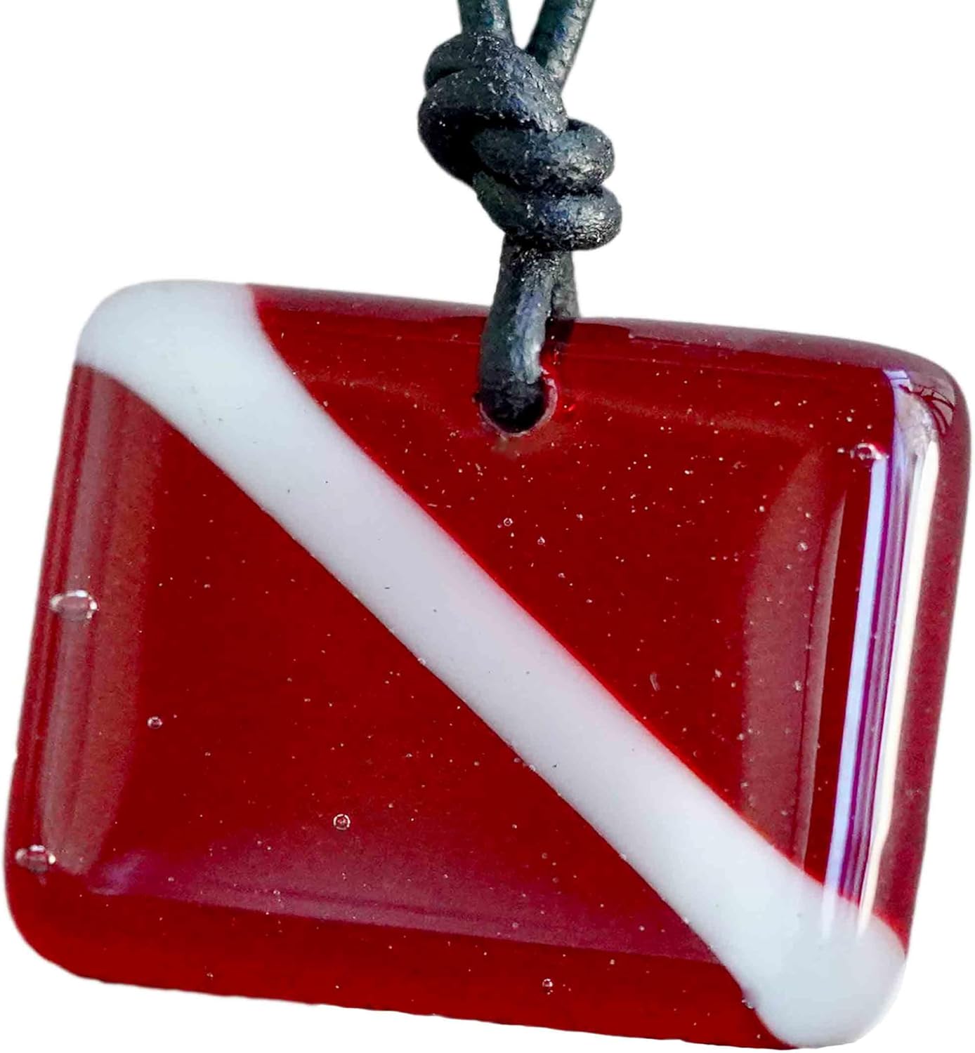 Handmade Scuba Diving Necklace with Diver Down Flag Pendant