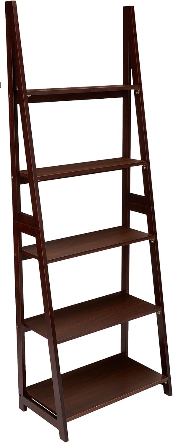Ladder Bookshelf Organizer with 5 Shelves and Durable Frame 70 H